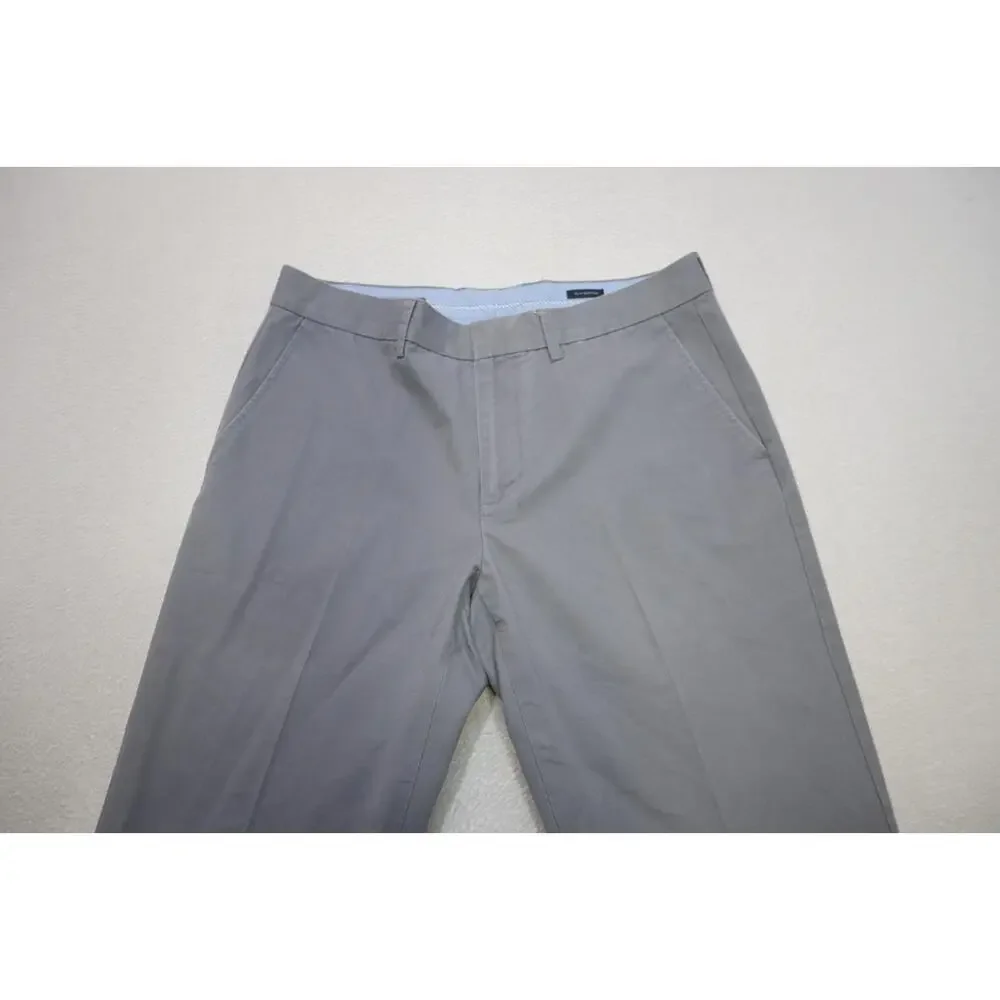 J Crew Slim Fit Bedford Khaki Dress Pants Gray‎ Casual Flat Mens 32 x 30